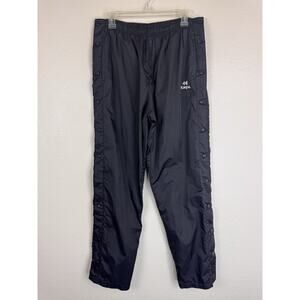 Vintage Y2K Kaepa Side Snap Breakaway Nylon Windbreaker Track Pants Black Medium